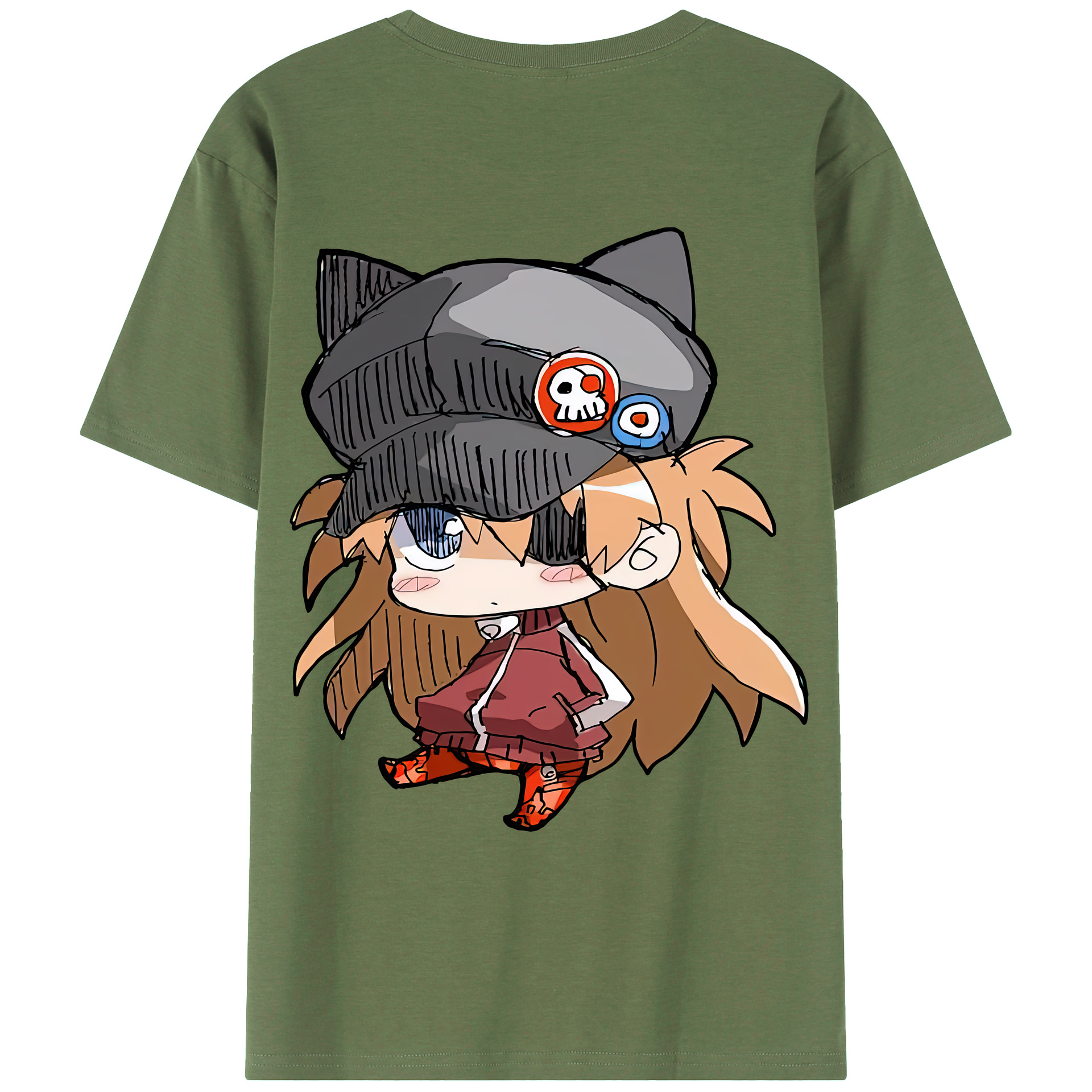 （画像用） EVA 新世紀エヴァンゲリオン 綿100％ メンズ半袖Tシャツ（バックプリント） 通気性